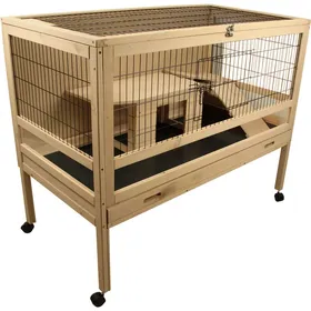 Meilleurs prix pour Clapier lapin Intérieur/Extérieur sur roulette - 115 cm - Zolia Janis