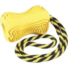Comparer les prix de Zolux Jouet chien caoutchouc avec corde Titan jaune