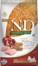Meilleurs prix pour FARMINA N&amp;D Ancestral Grain LIGHT MINI Poulet &amp; Grenade pour petit chien adulte
