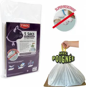 Comparer les prix de TYROL Lot de 5 Sac pour bac a litiere - Fond cartonne - Resiste aux griffes - 44 x 30 cm - Pour chat