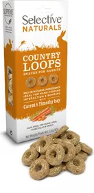Meilleurs prix pour Friandise Selective Country Loops Anneaux pour lapin - Foin de fléole &amp; carottes