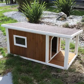 Meilleurs prix pour Niche pour chien à toit plat avec terrasse Zolia Nordic - 3 tailles disponibles