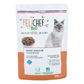 Meilleurs prix pour FELICHEF BIO Émincés en sauce Saumon pour chat Stérilisé et adulte