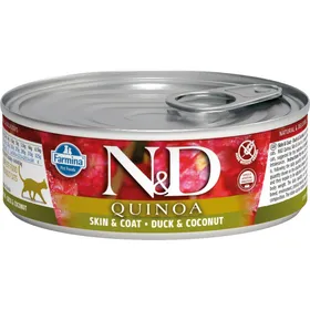 Comparer les prix de FARMINA N&amp;D Quinoa Canard &amp; Noix de coco pour chat 80g