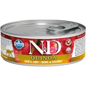 Comparer les prix de FARMINA N&amp;D Quinoa Caille &amp; Noix de coco pour chat 80g