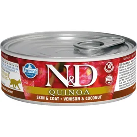 Comparer les prix de FARMINA N&amp;D Quinoa Cerf &amp; Noix de coco pour chat 80g