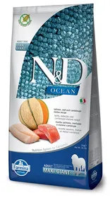 Meilleurs prix pour FARMINA N&amp;D Ocean Saumon, morue &amp; melon pour chien adulte géant