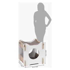 Comparer les prix de VESPER Meuble Cabana - Blanc et chene - Pour chat