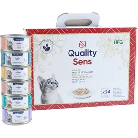 Comparer les prix de QUALITY SENS HFG Multipack Festif- Mix de 6 recettes - Pâtées en bouillon 100% Naturelles pour Chat & Chaton