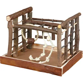 Meilleurs prix pour Aire de jeu en bois Trixie Natural Living pour perruche L 35 x l 29 x H 25 cm
