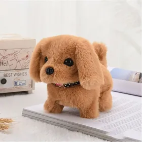 Comparer les prix de Peluche Interactive Dog Robot - Bichon frisé Jouet interactif - Chien qui marche aboie et roule - Marron - Robot animal en peluche