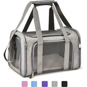 Comparer les prix de Sac de transport souple et pliable pour grands chiens et chats chiots jusquà 11 kg (25 lbs) gris.