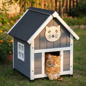 Meilleurs prix pour Maison pour chat niche pour exterieur et interieur 56x46x66cm Tigre
