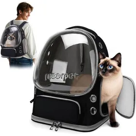 Comparer les prix de Sac à Dos Chat Respirant à Bulles Sac à Dos Pliable pour Chats et Petits Chiens Jusqu’à 7.5KGTransporteur Portable-Noir