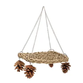 Comparer les prix de Balançoire en jonc de mer pour oiseaux jouets sûrs et sains fabriqués à la main soulageant lennui jouets muraux à mâcher pour