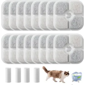 Meilleurs prix pour 16 Pièces Filtre Fontaine Eau ChatFiltre Fontaine Chat Carré Avec 2 Tuyaux Avec Résine Et Charbon Actif Pour Fontaine De 2[YF349]