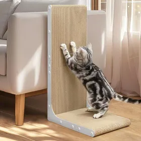 Meilleurs prix pour YSFMODE-Grattoir Pour Chat66Cm Forme En L Montable Au MurPlateau À Gratter VerticalCarton Durable Pour Protéger Les Meubles Des
