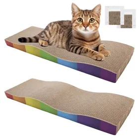 Comparer les prix de Lot de 2 planches à gratter pour chat - En carton recyclable - Avec herbe à chat - Pour lentretien des griffes YYV