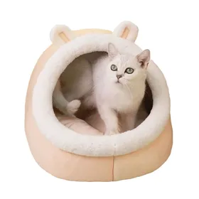 Meilleurs prix pour panier pour chat avec oreilles maison confortable en coton lavable rose 28 cm niche quatre saisons pour chats d intérieur Label