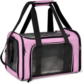 Comparer les prix de Sac Transport Chat Chien, Caisse de Transport Pliable, Sac pour Animaux de Compagnie, Caisse de Transport Chat Respirant(S, Rose)