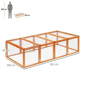 Meilleurs prix pour Enclos pour lapins Enclos pour petits animaux en bois de sapin naturel 181x100x48cm idéal pour le jardin & lextérieur