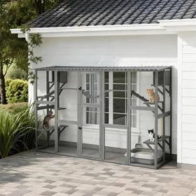 Comparer les prix de Catio Équipé Chat Mural 300x88x185cm - Katventure