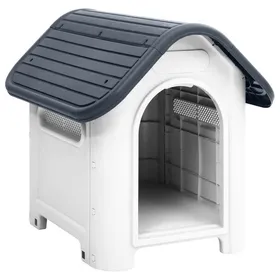 Meilleurs prix pour (Gris)Niche pour chiengrande maison de chien Gris 59x75x66 cm Polypropylène 58300