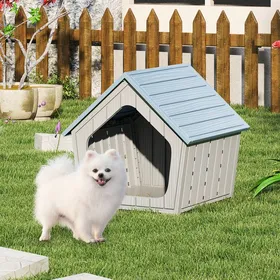 Meilleurs prix pour Maison Pour Chat Intérieur Extérieur Costway, Condo, Aérations & Toit En Pente, Abri Pour Animaux Pour Chiens Lapins Chiots Chats