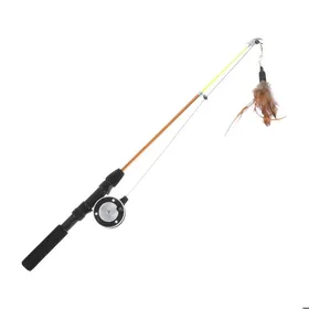 Meilleurs prix pour Jouet pour chat 75x23cm jouet pour chat forme de canne à pêche cordon rétractable jouet favorisant linteraction homme-animal