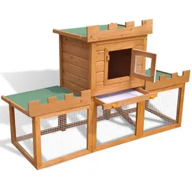 Comparer les prix de Bon plan Clapier Lapins Petit enclos - JILI HOT - Clapier large dextérieur - avec 1 seule maison - Pour Jardin Thome1198468