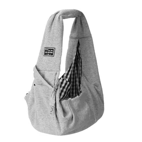 Comparer les prix de Sac de transport pour animaux - Phoesky - Sac à bandoulière - Coton - Gris - 50x75 cm - Pour animaux jusquà 5 kg