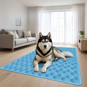 Comparer les prix de Tapis rafraîchissant animaux - soie glacée polyester doux anti-coup de chaleur lavable - bleu 100x150cm cage voitu PIQUET DATTACHE