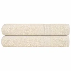 Comparer les prix de vidaXL Serviettes 2 pcs crème 100x200 cm 360 g/m² 100% coton 137010