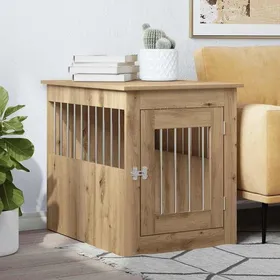 Comparer les prix de SALE 2026 niche pour chien polyvalente jouerr Brun - Meuble de cage pour chiens chêne artisanal 55x75x65cm PRO189509870