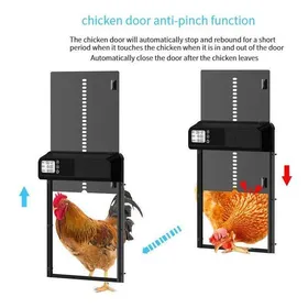 Meilleurs prix pour Porte Automatique Poulailler Anti-pincement - Timing intelligent - Étanche - Écran LCD -Détection par capteur -Poulailler 322x244mm