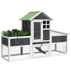 Meilleurs prix pour Bon plan Clapier Lapins Petit enclos - JILI HOT - Clapier gris 170x63x113cm - - Bois de pin massif - Pour Jardin Thome9936257