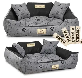Comparer les prix de Panier pour chien KINGDOG 100x75 cm personnalisé imperméable os noir