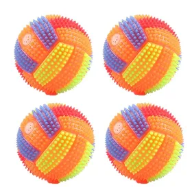 Comparer les prix de Lot de 4 balles couinantes lumineuses pour chien jouets à mâcher à picots pour chiot balle dactivation sautante pour petit Label