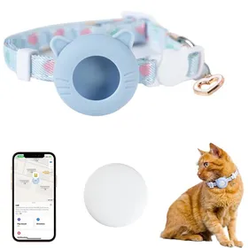 Comparer les prix de Collier pour animaux de compagnie 22-35 cm support pour localisateur taille ajustable adapté aux chats de petite et moyenne taille