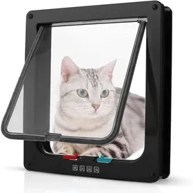 Meilleurs prix pour MEISISLEY Chatière Électronique à Puce pour Chat et Chien - Porte Isolante pour Animaux - Noir Grande Taille1