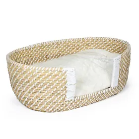 Meilleurs prix pour Panier pour chien et chat en osier et coussin Duvoplus - 58x34x21 cm