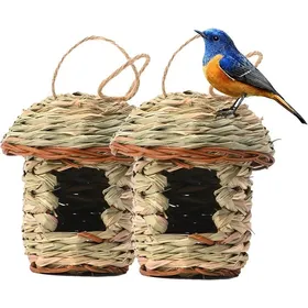 Meilleurs prix pour Nichoir Oiseaux Tissé 2 Volières Suspendues Jardin Nid Artificiel Mandarin Perroquet Canari Sauvage
