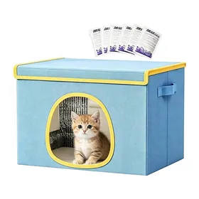 Comparer les prix de Maison Rafraîchissante pour Chat en Été  Tanière avec 6 Packs De Glace  Nid Bleu bleu d eau froide grande taille 50*40 CORBEILLE