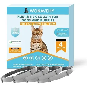 Comparer les prix de 4 Colliers antiparasitaires pour Chats de Plus de 8 kg élimine Les puces Les tiques Les poux et protège du Risque Transmission
