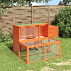 Comparer les prix de Clapier - Maison Exclusive - Bois de pin massif - 2 niveaux avec nichoir - 102 x 90 x 845 cm