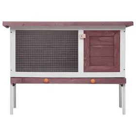 Comparer les prix de [73815]Clapier dextérieur - Meuble de cages/Clapier à lapins - 1 niveau Marron BoisPoids:8.25 Kg
