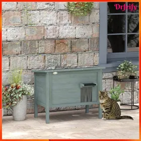 Meilleurs prix pour Niche dextérieur pour chats - AKOZON - 10657 - Bois massif - Mousse isolante périphérique - Toit ouvrable & fond amovible