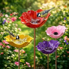 Comparer les prix de Baignoire oiseau - Structure métallique sur pied fleur abreuvoir alimentation oiseaux jardin balcon PIQUET DATTACHE