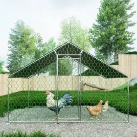 Meilleurs prix pour Poulailler-KIMFEAD- 3x2x2m-Poulailler en métal -Avec verrou de sécurité -pour poules lapins et autres petits animaux