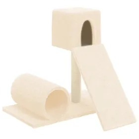 Meilleurs prix pour CLOUD Meuble relax à chat - élégant Design - Arbre à chat avec griffoir en sisal Crème 59 cm CHYNEW4450010